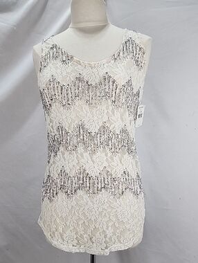 Miss Me White Lace Overlay Tank